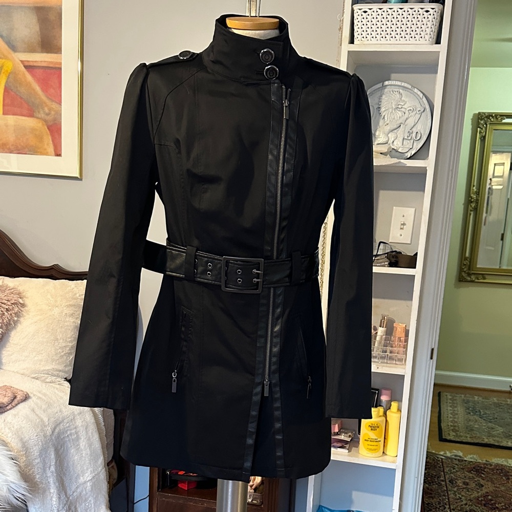 Worthington Black Belted Trench Coat
